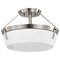 Nuvo Rowen 3-Light Semi Flush Brushed Nickel Etched White Glass 60/7763 - alternate 1